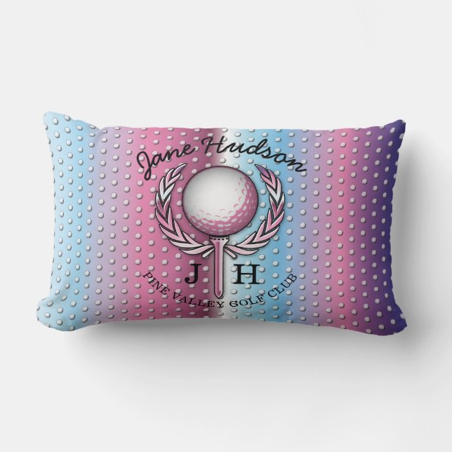 Elegantes Ladys Monogram Golf Design Lendenkissen (Vorderseite)