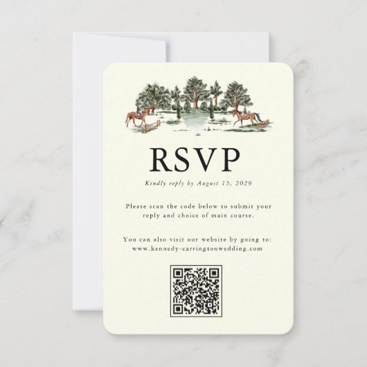 Elegantes Landgut | Ranch-Antwortkarte RSVP Karte (Vorderseite)