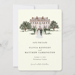 Elegantes Landgut | Ranch-Foto Save the Date Einladung