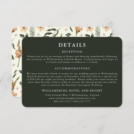 Elegantes Landgut | Ranch Green Enclosure Card Begleitkarte (Vorne/Hinten)