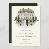 Elegantes Landgut | Ranch Save the Date Einladung (Vorne/Hinten)