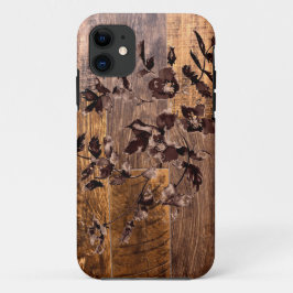 Elegantes ländliches, elegantes Holzkorn mit Blume Case-Mate iPhone Hülle
