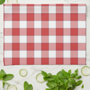Elegantes Landpicknick mit weißen roten Karos Geschirrtuch