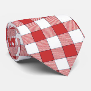 Elegantes Landpicknick Weiß Rot Kariert Krawatte