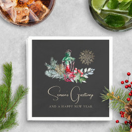 Elegantes Lantern Modernes Minimalistisches Weihna Serviette