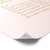 Elegantes Las Vegas Hochzeit Pink Gold Seating Cha Poster (Ecke)