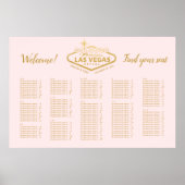 Elegantes Las Vegas Hochzeit Pink Gold Seating Cha Poster (Vorne)