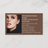 Elegantes Lashes Brows Makeup Artist 1 Foto Visitenkarte (Rückseite)