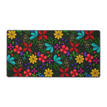 Elegantes lateinamerikanisches Volksflor | Schwarz
