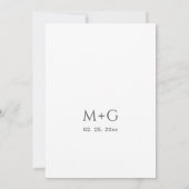 Elegantes Laub. Moderne Hochzeit Einladung (Rückseite)