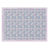 Elegantes Lavendel Aquamarine Blätter Personalisie Tischdecke (Vorderseite (Horizontal))