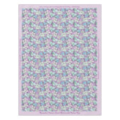 Elegantes Lavendel Aquamarine Blätter Personalisie Tischdecke (Vorderseite)