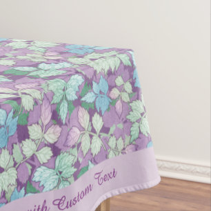 Elegantes Lavendel Aquamarine Blätter Personalisie Tischdecke