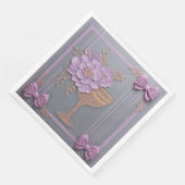 Elegantes Lavendel-Blumenstrauß-Hochzeit Serviette (Ecke)