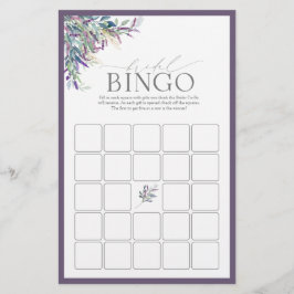 Elegantes Lavendel Brautparty Bingo Game