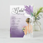 Elegantes Lavendel-Brautparty Einladung (Stehend Vorderseite)