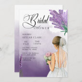 Elegantes Lavendel-Brautparty Einladung (Vorne/Hinten)