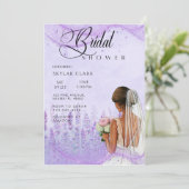 Elegantes Lavendel-Brautparty Einladung (Stehend Vorderseite)