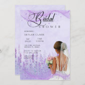 Elegantes Lavendel-Brautparty Einladung (Vorne/Hinten)