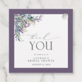 Elegantes Lavendel-Brautparty Geschenkanhänger (Rückseite)