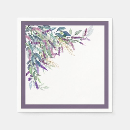 Elegantes Lavendel-Brautparty Serviette (Vorderseite)