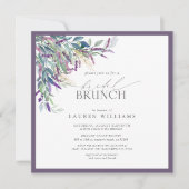 Elegantes Lavendel Floral Bridal Brunch Einladung (Vorderseite)