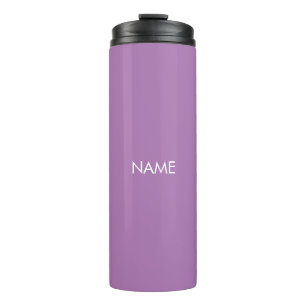 Elegantes Lavendel-individuelle Name-Monogramm mod Thermosbecher