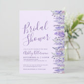Elegantes Lavendel Lila Brautparty Einladung (Stehend Vorderseite)