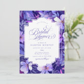 Elegantes Lavendel Lila Brautparty Einladung (Stehend Vorderseite)