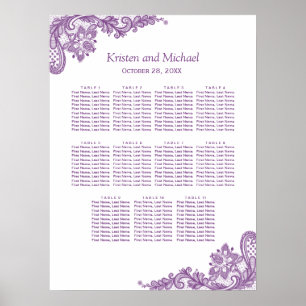 Elegantes Lavendel Lila Hochzeitsstift Poster