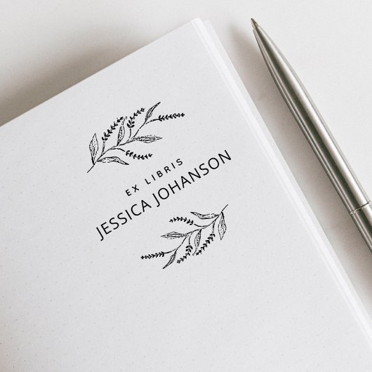 Elegantes Lavendel Modernes Buch Ex Libris Gummistempel