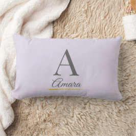 Elegantes Lavendel-Monogramm Lendenkissen
