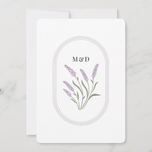 Elegantes Lavendel Probe Abendessen Einladung (Rückseite)