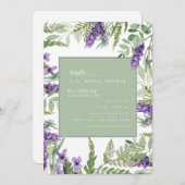 Elegantes Lavendel & Sage Brautparty gerundet Einladung (Vorne/Hinten)