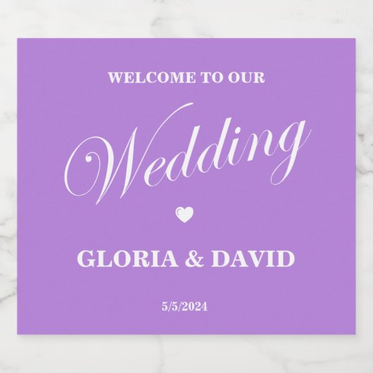 Elegantes Lavendel Schaumweinetikett (Einzelnes Label)