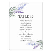 Elegantes Lavendel-Tischnummer Seating Chart Tischnummer (Rückseite)