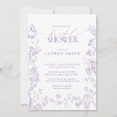 Elegantes Lavendel Viktorianisches Brautparty Einladung (Vorderseite)