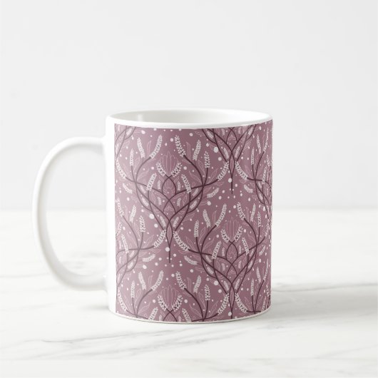 Elegantes Lavendel Vine Blumenmuster Kaffeetasse (Links)