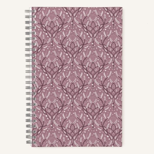 Elegantes Lavendel Vine Blumenmuster Notizblock (Vorderseite)