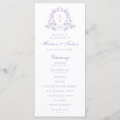Elegantes lavendelfarbenes florales Wappen-Monogra Programm (Vorderseite)