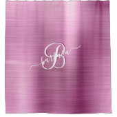 Elegantes Lavender 3 Farbmonogramm mit Name Duschvorhang (Vorderseite)