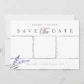 Elegantes Lavender 3 Foto Save The Date (Vorderseite)