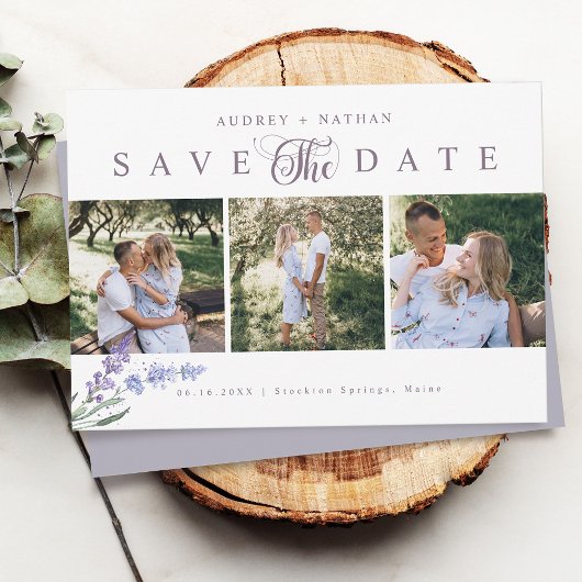 Elegantes Lavender 3 Foto Save The Date