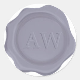 Elegantes Lavender Blue Monogram Wedding Wax Siege Runder Aufkleber