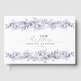 Elegantes Lavender Botanical Wedding Guest Book Gästebuch
