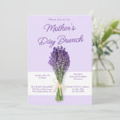 Elegantes Lavender Bouquet Muttertag Brunch Einladung (Stehend Vorderseite)