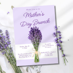 Elegantes Lavender Bouquet Muttertag Brunch Einladung