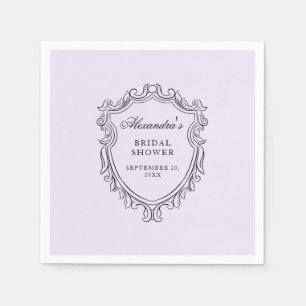Elegantes Lavender Brautparty Party Serviette
