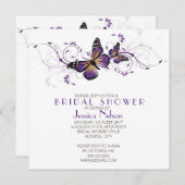 Elegantes Lavender Butterfly Wirbel Brautparty Einladung (Vorne/Hinten)