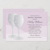 Elegantes Lavender Cheers Weingläser Brautparty Einladung (Vorne/Hinten)